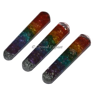 Varitas de Masaje Orgónicas de 7 Chakras con Gemas, Diseño Ecológico de Forma Libre, Arte Tallado y Grabado para Decoración del Hogar - Product Image 1