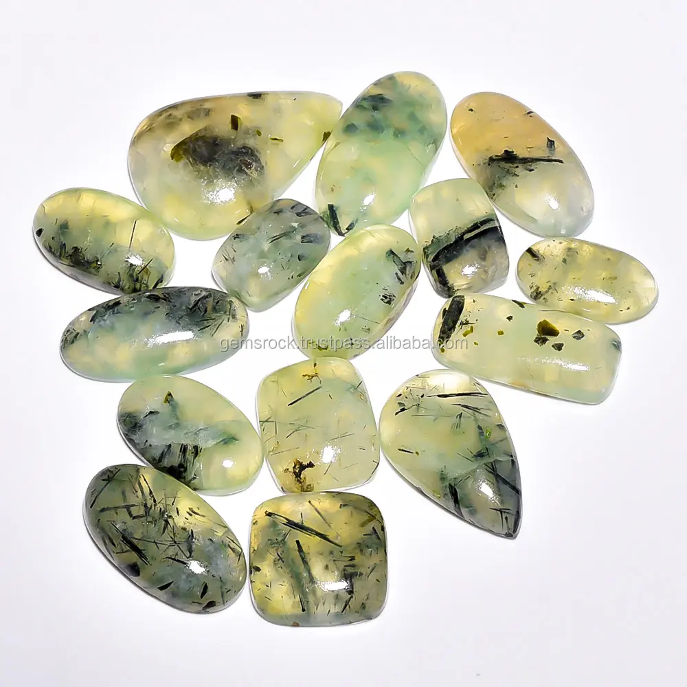 Penjualan Terbaik batu Semi mulia Prehnite alami grosir batu permata longgar Cabochon alam untuk dekorasi rumah batu Prehnite