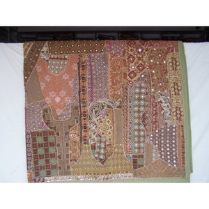Tapisserie murale artisanale vintage en sari, tapisseries décoratives, patchwork, bloc pour anniversaire, traditionnel au meilleur prix - Product Image 1