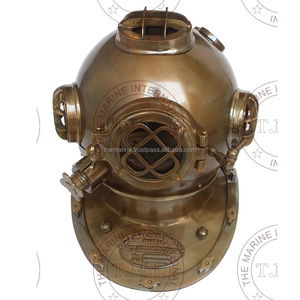 หมวกดำน้ำโบราณสไตล์วินเทจ รุ่น Mark V ของสะสม หมวกดำน้ำกองทัพเรือสหรัฐฯ งานศิลปะและของสะสม ขนาด 18 นิ้ว สำหรับผู้ใหญ่ - Product Image 4