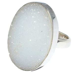 Lunette de forme ovale fascinant, bagues en argent Sterling 925 blanc, bijoux en argent Sterling 925 - Product Image 2