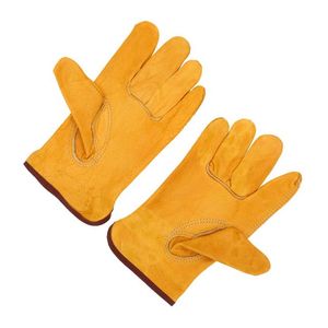 Guantes de seguridad de cuero de grano de vaca de tamaño Premium XL resistentes al calor impermeables para trabajadores de soldadura fabricados exportados de la India - Product Image 4