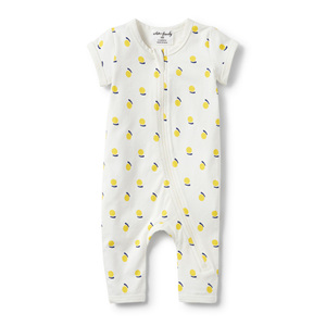 Algodón orgánico blanco bebé Zipsuit - Product Image 1