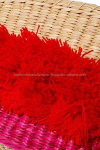 Sac Pom de table tissé en paille avec poignée courte, nouveauté 2020 - Product Image 4