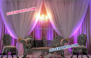 Couchuk ไม้แกะสลักสไตล์โบราณเฟอร์นิเจอร์เวทีแต่งงานของชาวมุสลิมชาวปากีสถาน - Product Image 3