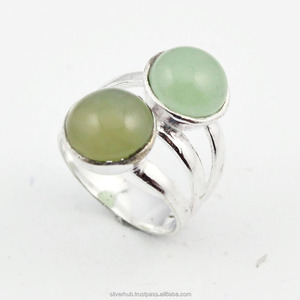 Bague en spirale en argent Sterling pour femmes, anneau en pierre de guérison, pierre de calcédoine, en argent massif, bijoux fins - Product Image 2