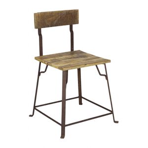 Chaise industrielle en bois de fer et cuir, offre spéciale - Product Image 3