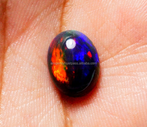 หินโอปอลสีดำเอธิโอเปียนพลอยโอปอล Cabochon Galaxy สีรุ้งเป็นประกายหินโอปอลสีดำทรงวงรีพลอยโอปอลสีดำเอธิโอเปีย - Product Image 6