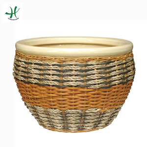 Pots en céramique tissés, jardinières pour fleurs de jardin, pots à fleurs en céramique pour la décoration intérieure et extérieure - Product Image 1
