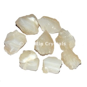 White Banded <b>Raw</b> healing Tumbled Stones - Product Image 1