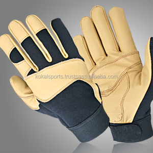 Goatskin-guantes de trabajo mecánicos de cuero, antideslizantes, KS-3170, sin forro, amarillo - Product Image 1