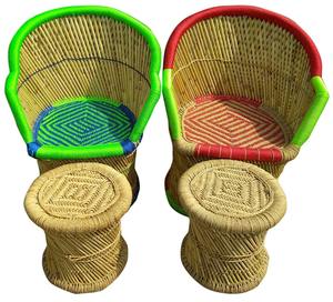 New Hot Sale Vintage Portable Bamboo Chair Indoor Outdoor <b>Camping</b> Chair With Ottoman Stool for Garden Balcony - Product Image 3