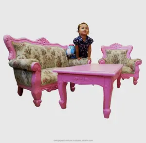 Furnitur Kayu Berkualitas Baik-Set Sofa Ukiran Anak-anak Gaya Eropa
