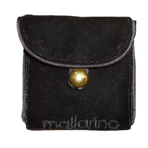 Flap Bag With Customize Logo Inside Satin Lined Button Closure Velvet Jewellery Pouch With Flap Closure