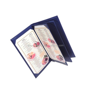 Cubierta de menú elegante 2025 hecha a mano de comida clásica azul con 4 paneles - Product Image 1