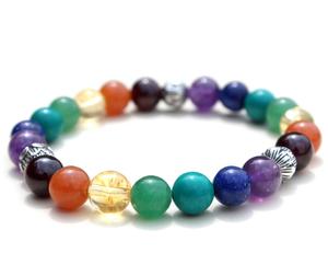 100% cuentas de piedras preciosas naturales de 7 Chakras pulsera de Yoga estirable de estilo bohemio para fiestas y regalo de budismo - Product Image 2