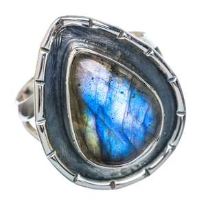 Natural <b>Labradorite</b> Gemstone Pear Cut 925 Solid Sterling Silver Fine Jewelry New Arrival High Quality <b>Ring</b> Gift for Her Jewelry - Product Image 1