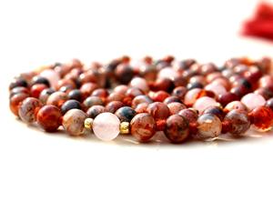 Collier à pampilles en perles Mala Yoga, collier de style bohème, en Quartz Rose, cadeau pour femmes, fête bouddhisme, unisexe, 6 Mm, 108 - Product Image 4