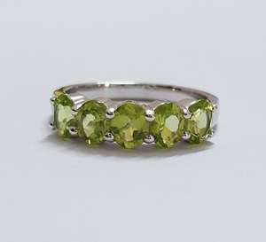 Anillo de plata 925 para mujer al por mayor con incrustaciones de peridoto diamante perla rodio plateado para compromiso boda fiesta aniversario regalo - Product Image 1
