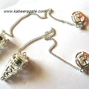 Wholesale Silver Metal Pendulum : Silver Om Cage Pendulum - Product Image 1