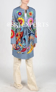 Banjara-Chaqueta bordada con flores para chica, chaqueta femenina de estilo Banjara, a la moda, longitud hasta la rodilla, talla libre - Product Image 4