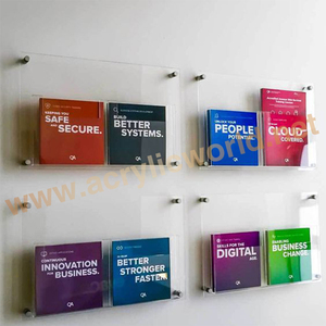 <b>Clear</b> high quality Acrylic Slatwall <b>Shelf</b> acrylic brochure rack - Product Image 6