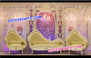 Traditionnel Punjabi Haveli Darwaja Fiber D'or Porte Panneaux De Toile De Fond De Mariage de Toile De Fond D'étape de Panneau - Product Image 6