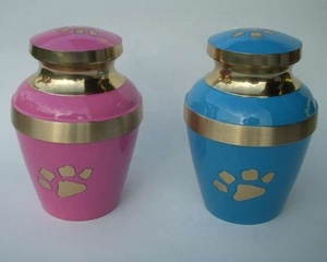ชุดโกศรูปอุ้งเท้าสัตว์ทำจากทองเหลืองเคลือบสำหรับสัตว์เลี้ยง2ชิ้น - Product Image 1