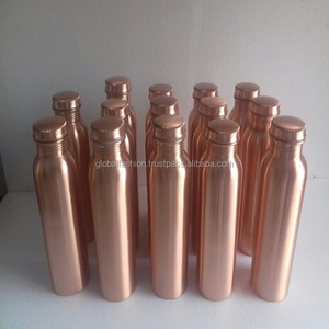 Copper <b>Water</b> <b>Bottle</b> with Hammered Finishing Plastic Drinkware for Health Benefits - Product Image 2