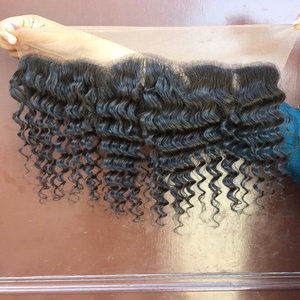 Afro xoăn mỏng da ren phía trước phía trước Ấn Độ nguyên Trinh Remy tóc <span class=keywords><strong>20</strong></span> <span class=keywords><strong>inch</strong></span> tự nhiên thẳng phong cách nguyên Trinh Nữ tóc con người - Product Image 1