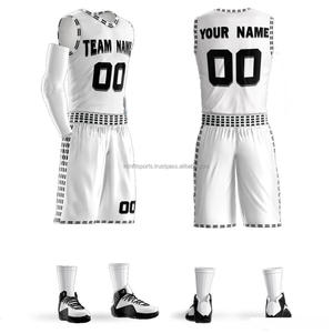Uniforme de basket-ball personnalisé en maille sèche réversible de haute qualité, vente en gros, dernière conception de maillot de basket-ball 2023 - Product Image 1