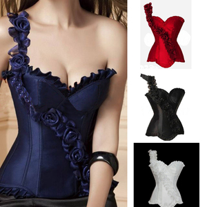 <span class=keywords><strong>Corsetto</strong></span> overbust da donna con spalline singole rosa - Product Image 3