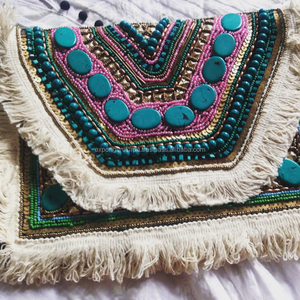 Bolso de mano con cuentas, bolsa de mano de noche, Guru, Kirpa, casa de exportación, indio, hecho a mano, novedad - Product Image 1