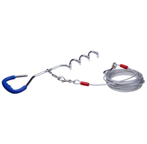 Heavy Duty Huisdier Camping Garden Ground Metal Hond Tie Out <span class=keywords><strong>Stake</strong></span> Hond Anker Huisdier Grondpen Met Staaldraad