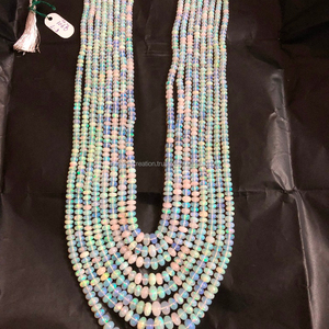 Cuentas de ópalo etíope, 6mm, 8mm, 10mm, 12mm, ópalo blanco Natural, cuentas de piedras preciosas lisas, hilo multicolor, venta al por mayor - Product Image 1