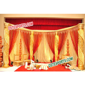 ชุดคริสตัลตกแต่งเวทีงานแต่งงานของชาวฮินดู,ชุดเวทีงานแต่งงานที่สวยงามของชาวฮินดูสำหรับตกแต่งเวทีพระจันทร์เสี้ยวงานแต่งงาน - Product Image 1