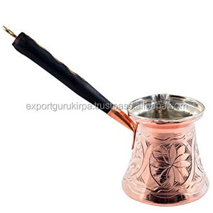 Cafetière martelée en cuivre, style Vintage turc, avec poignée en laiton - Product Image 2