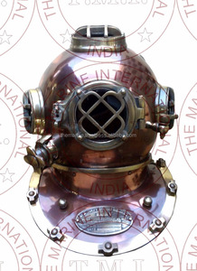 Acero macizo y latón 18 \ "cobre antiguo casco de buceo náutico Escritorio de oficina y estante decoración técnica de fundición - Product Image 3
