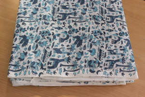 10 Yards Lightweight Cotton Fabric with Jangle Animals Hand Print Pure Indian 4 for Shirts Suits and Bags for Boys and Girls - Product Image 3