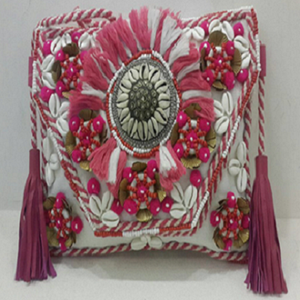 Pochette à rabat de créateur pour femme, style ethnique bohème, motif bonbon, fermeture éclair, fermoir, en PVC, tissu de coton, toile brodée - Product Image 1