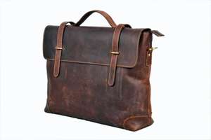 Genuine Vintage <b>Leather</b> Briefcase - Product Image 2