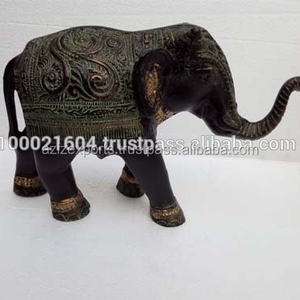 Estatuilla de estatua de elefante antiguo, artesanía de Metal decorativa en técnica de fundición de aluminio - Product Image 3