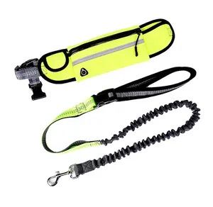 Wholesale Multi-Functional Hands Free Reflective Dog Running Leash With Bag Waist Pack