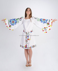 Exclusive Wings of Summer <b>Rainbow</b> Embroidered Floral <b>Wedding</b> Midi <b>Dress</b> Amazing Butterfly Sleeves Floral Festival Pom Pom Tunic - Product Image 3