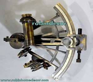 Sextant nautique antique en laiton, astrolabe de bateau, sextant Henry Barrow - Product Image 3