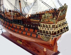 Le Soleil royaal โมเดลเรือไม้อาบแดดของขวัญแปลกใหม่โมเดลงานฝีมือทำจากไม้ - Product Image 3