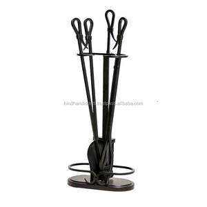 4 Piece Metal Fire <b>Tool</b> <b>Set</b> with Stand - Product Image 1