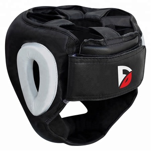 Casco de cuero PU MMA negro L/XL para boxeo, kickboxing, combate y artes marciales protectores de cabeza de boxeo - Product Image 2