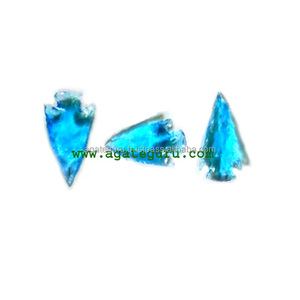 Turquoise Glass Arrowhead Pendant Handmade From India - Product Image 1