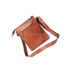 Bolsos vintage de cuero marrón para hombre y mujer, bandolera barata, bandoleras personalizadas - Product Image 1